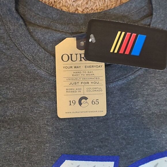 BUBBA WALLACE 43 NASCAR 10 Heathered Grey Tee Mens LG Unisex New - Picture 3 of 3